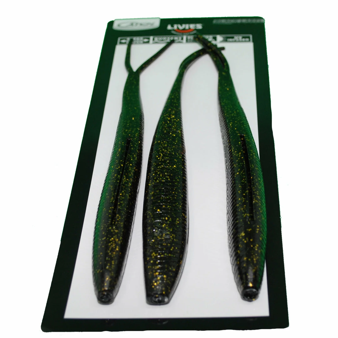 Catch 10" Black Label Livies Softbait Black Ninja UV 3 Pack Soft Baits