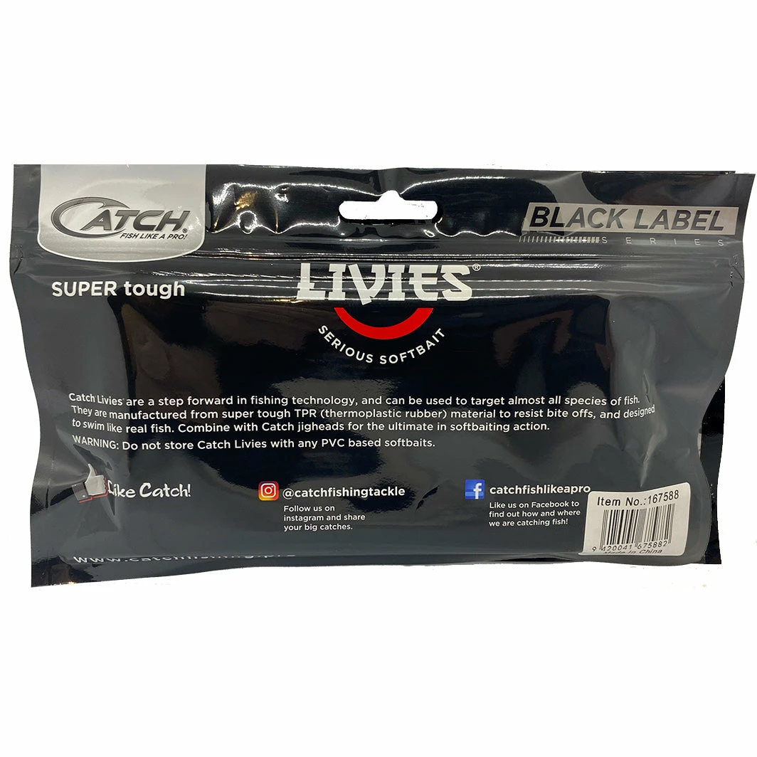 Catch Black Label Livies Softbait 5 Or 7" Jerkshad - Bronze Baitfish Soft Baits