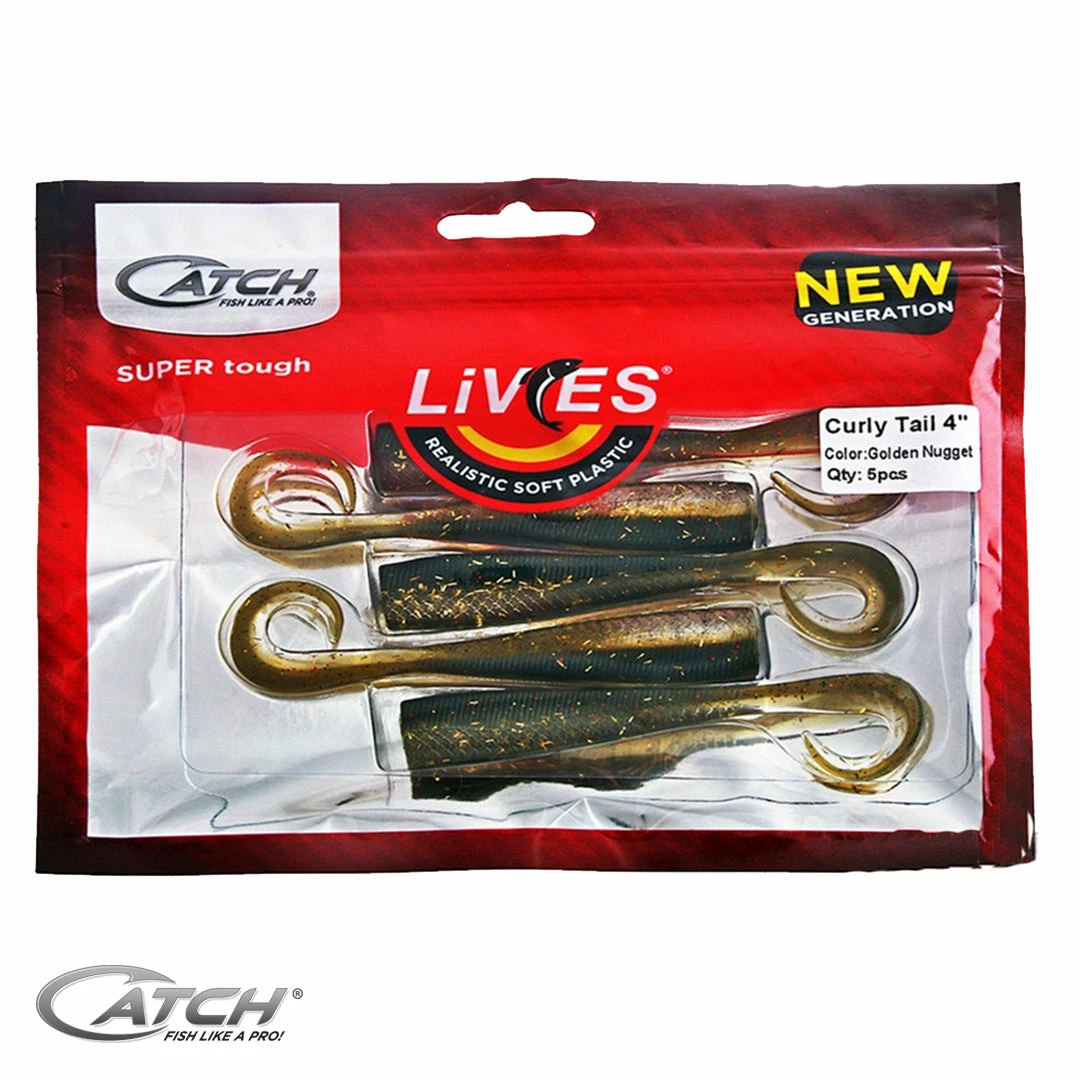 Catch Livies Softbait Pack - Curly Tail Golden Nugget Soft Baits